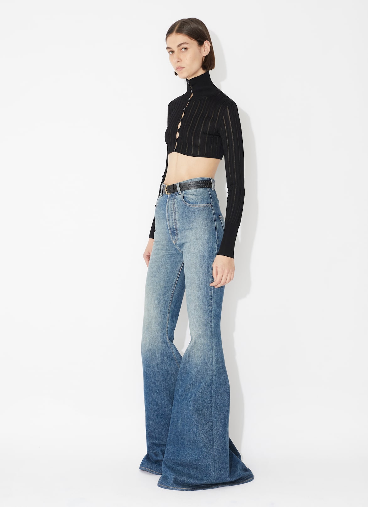 Flared denim pant ALAÏA BLUE FLARED DENIM PANT